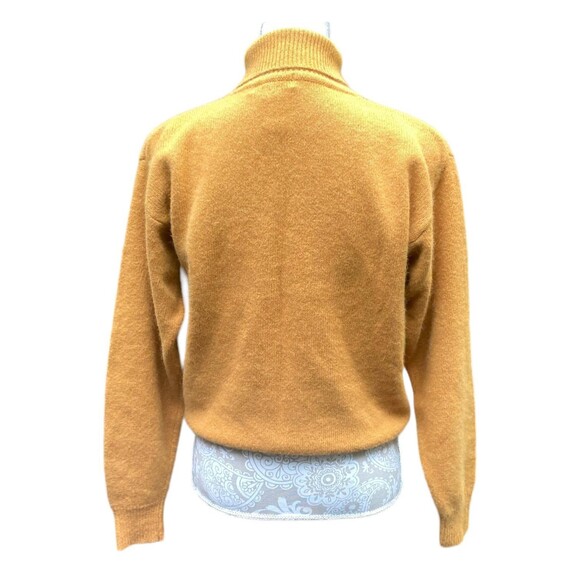 Vintage Mustard Yellow Lambswool Angora Turtleneck Sweater Size P/M 80s 90s - Picture 3 of 10